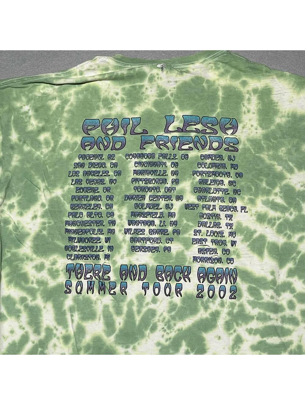 Vintage 2002 Phil Lesh & Friends Summer Tour Thrashed Tie Dye T-Shirt XL - Picture 4 of 12